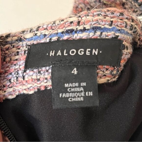 Halogen Multicolor Faux Wrap Fringed Tweed Short Skirt - Lined  Size 4 - Picture 3 of 9